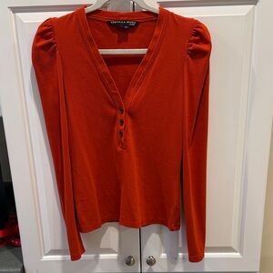 Veronica Beard Rust Long Sleeve Blouse - this is not bright red